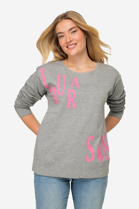 Sweatshirt, oversized, Patchlook mit Laurasøn-Print