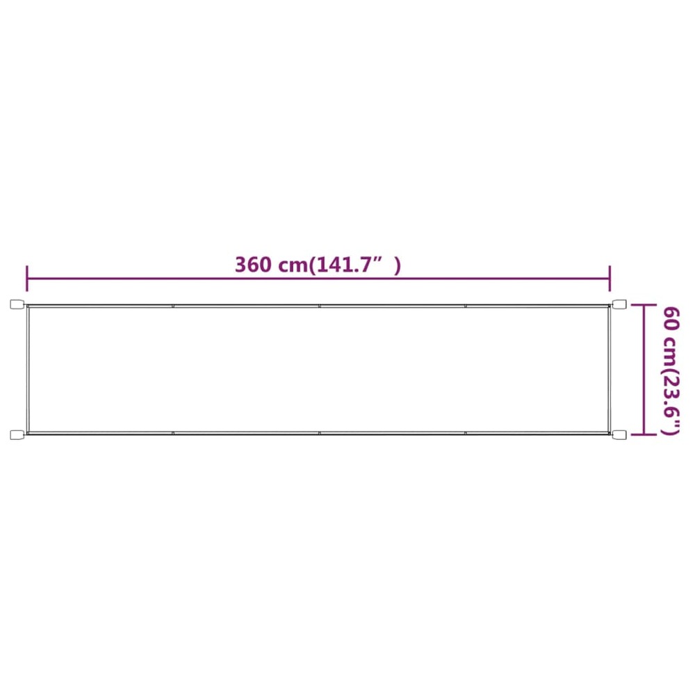 Auvent vertical 60 x 360 cm tissu oxford taupe