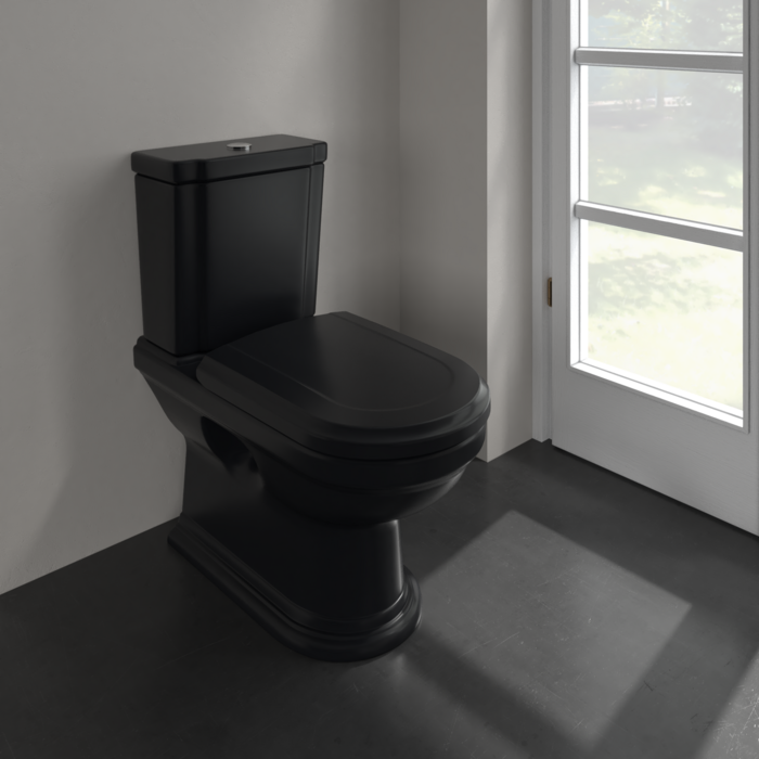 Villeroy & Boch Hommage staand toilet CeramicPlus zwart mat