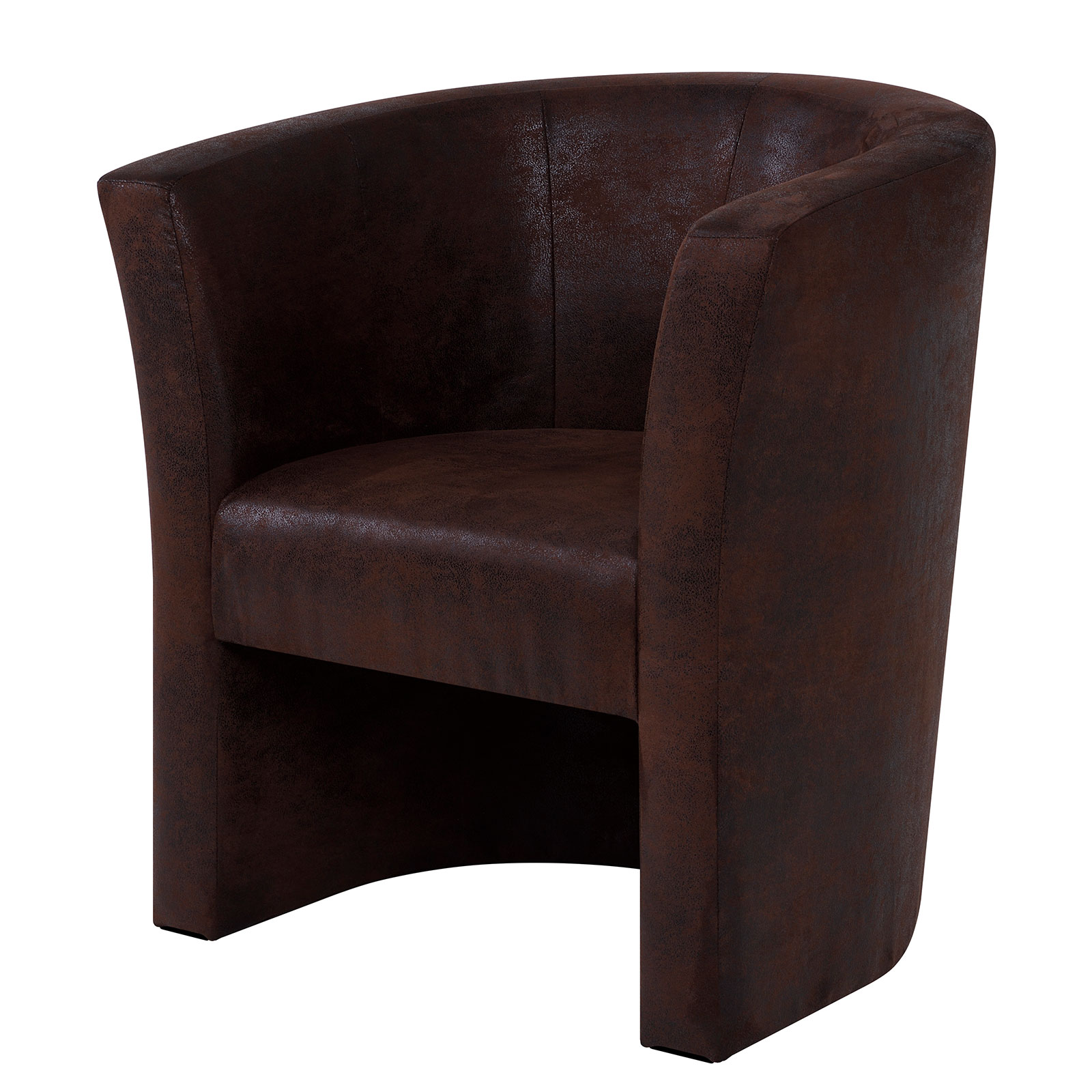 Cocktailsessel - braun - Antik-Kunstleder