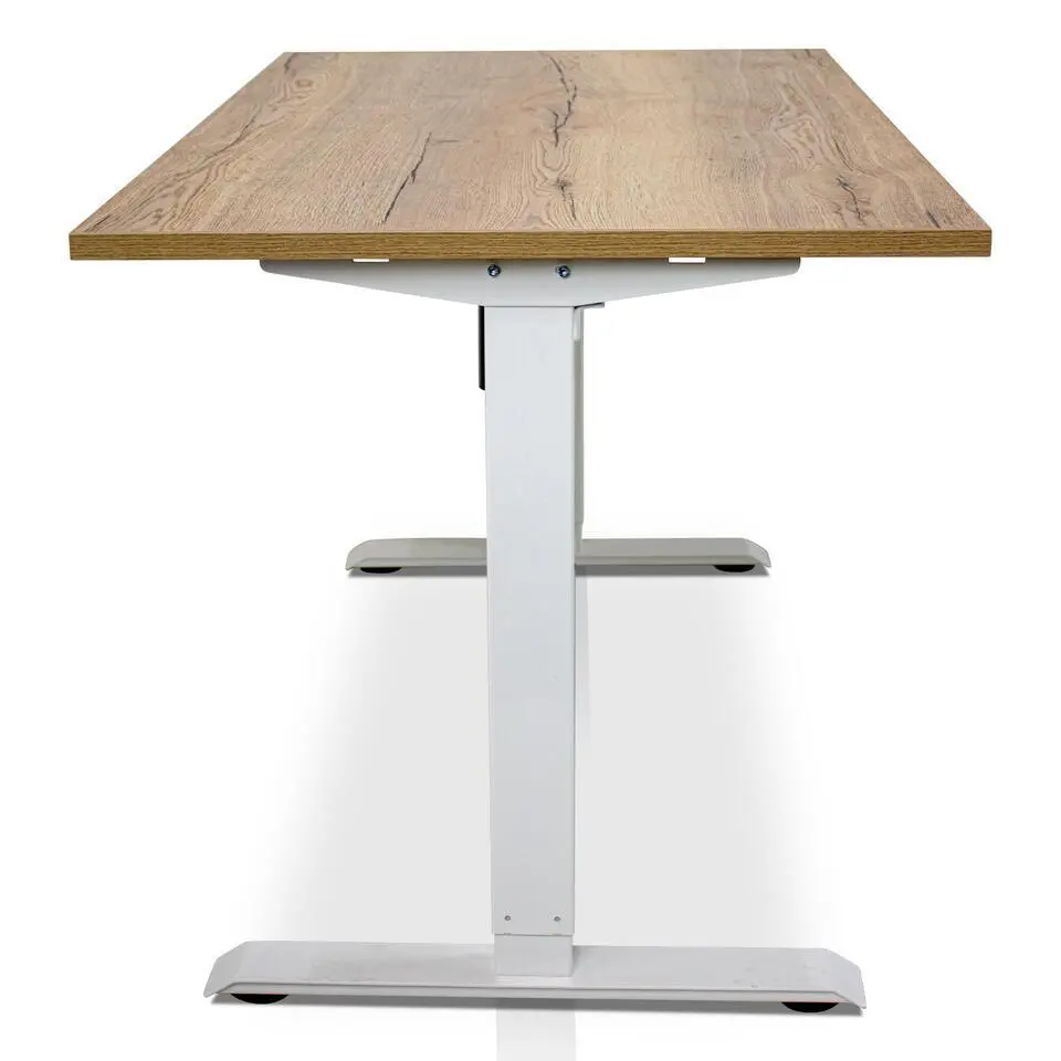 MRC EASY elektrisch ARBO zit-sta bureau - 140x80cm - wit - robuust eiken