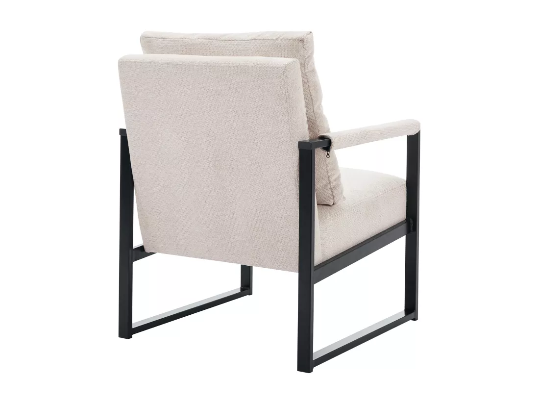 Fauteuil en tissu texturé beige ISPORI