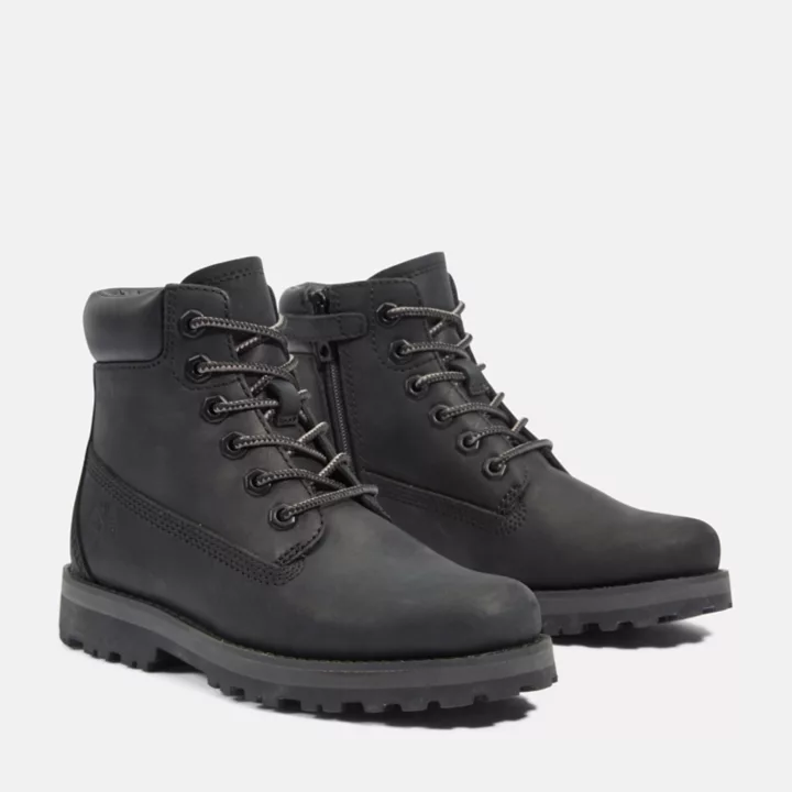6-Inch Boot Courma Kid à zip latéral pour enfant en noir