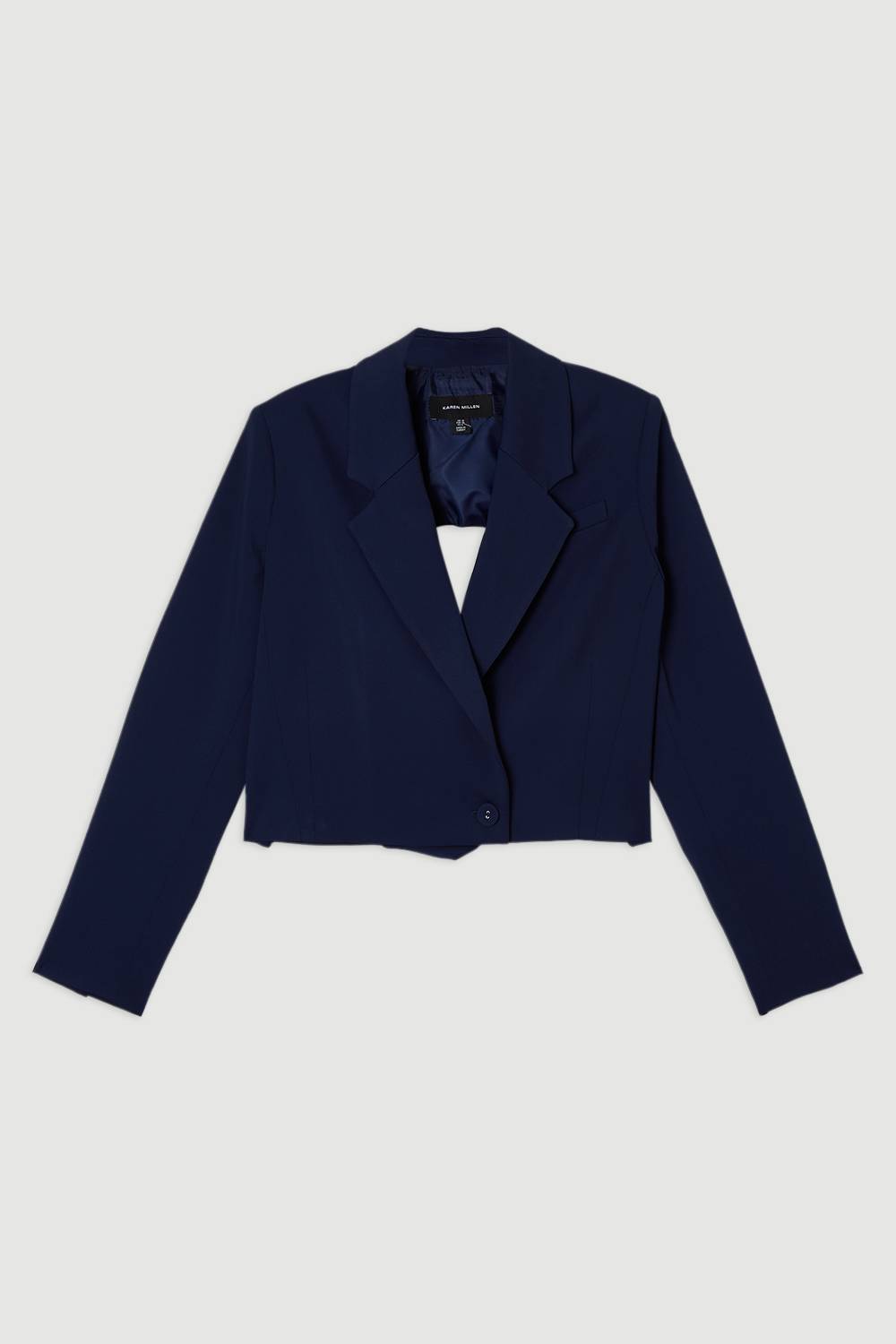 KarenMillen Digital Ophelia Blazer ajusté soigné à dos drapé et à simple boutonnage