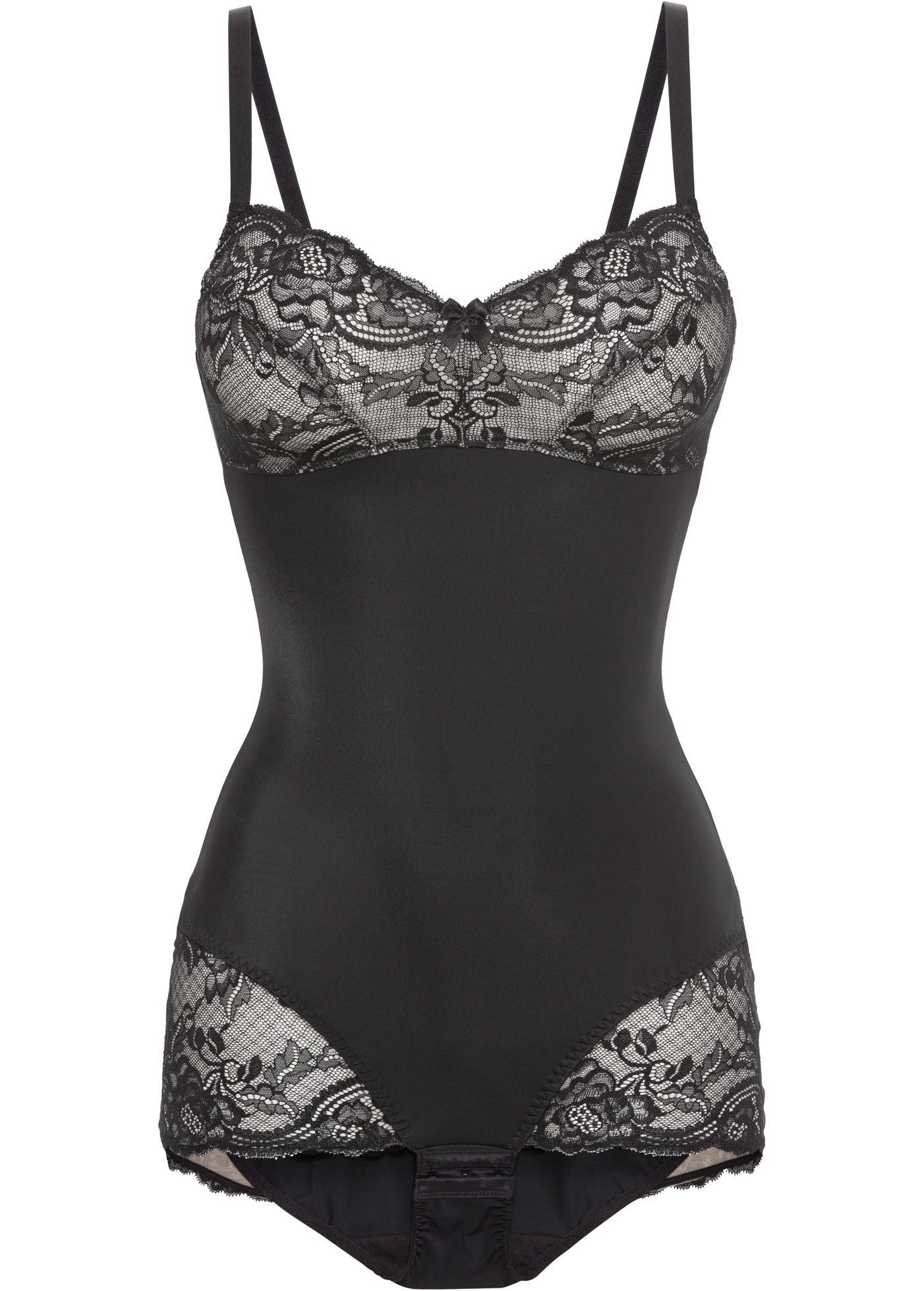 bonprix Shaping-Body »Geschmückter Medium Shape Body« mit verstellbaren Trägern, mit Blumenspitze, Medium Shape