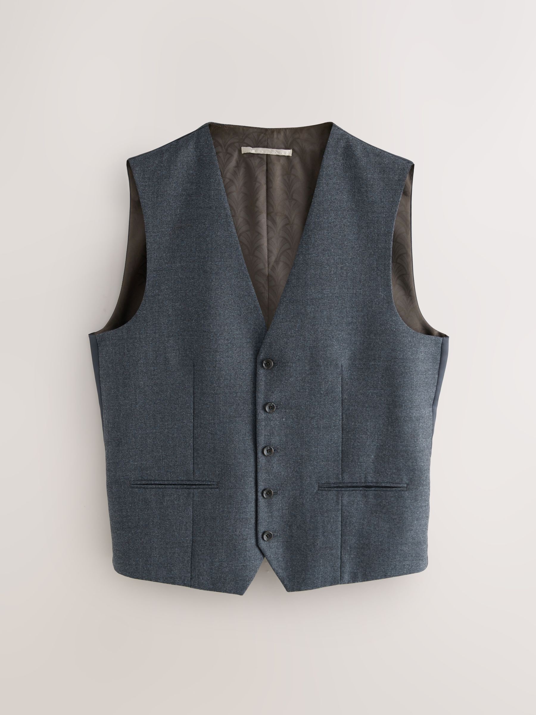 Blauw - Merino Wool Blend Suit Waistcoat