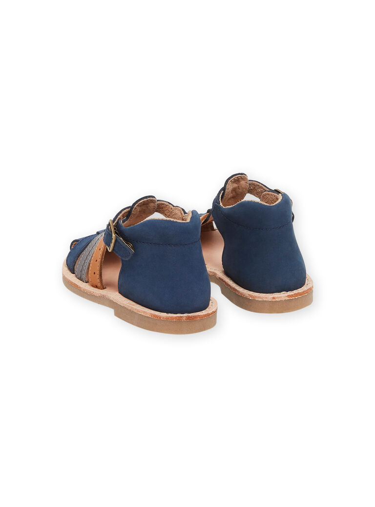 Sandales bleu marine en cuir