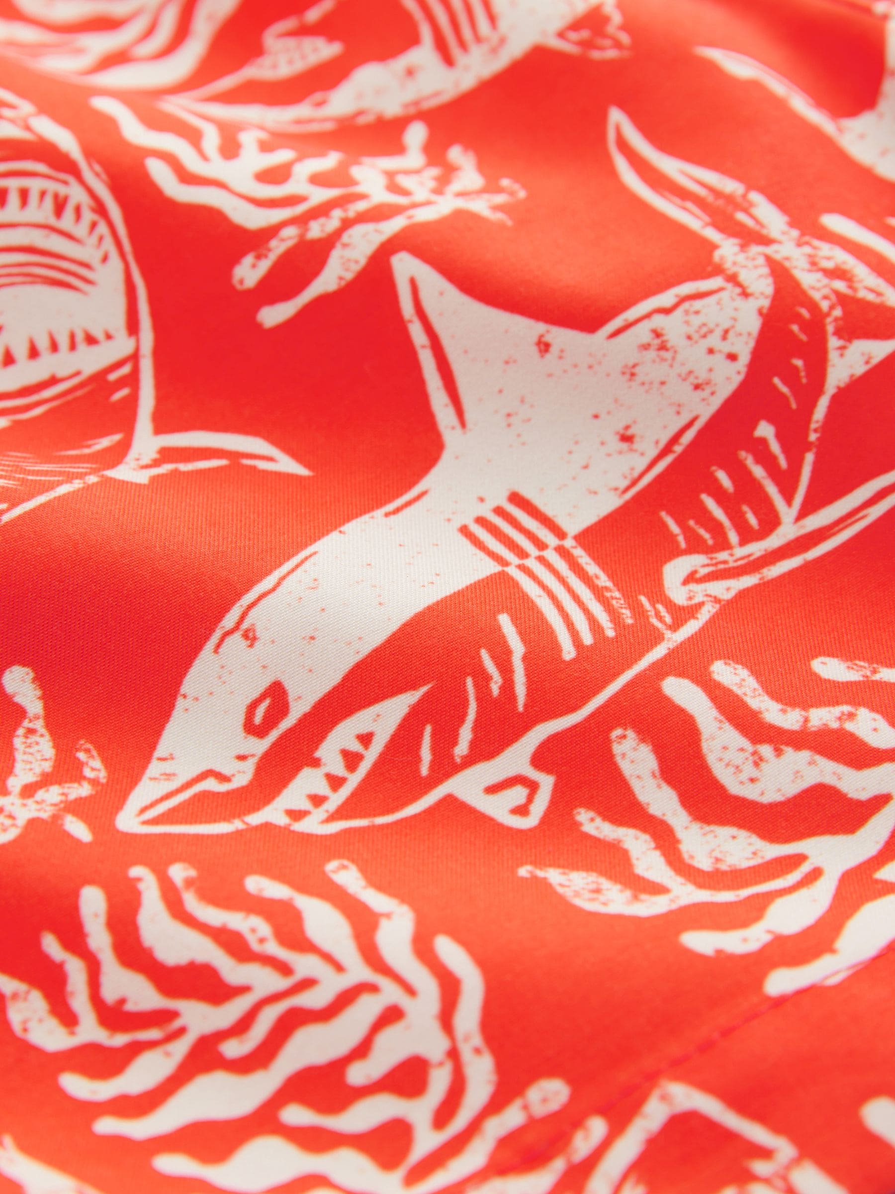 Koraal/Rood Shark - Zwembroek met print (3-16jr)