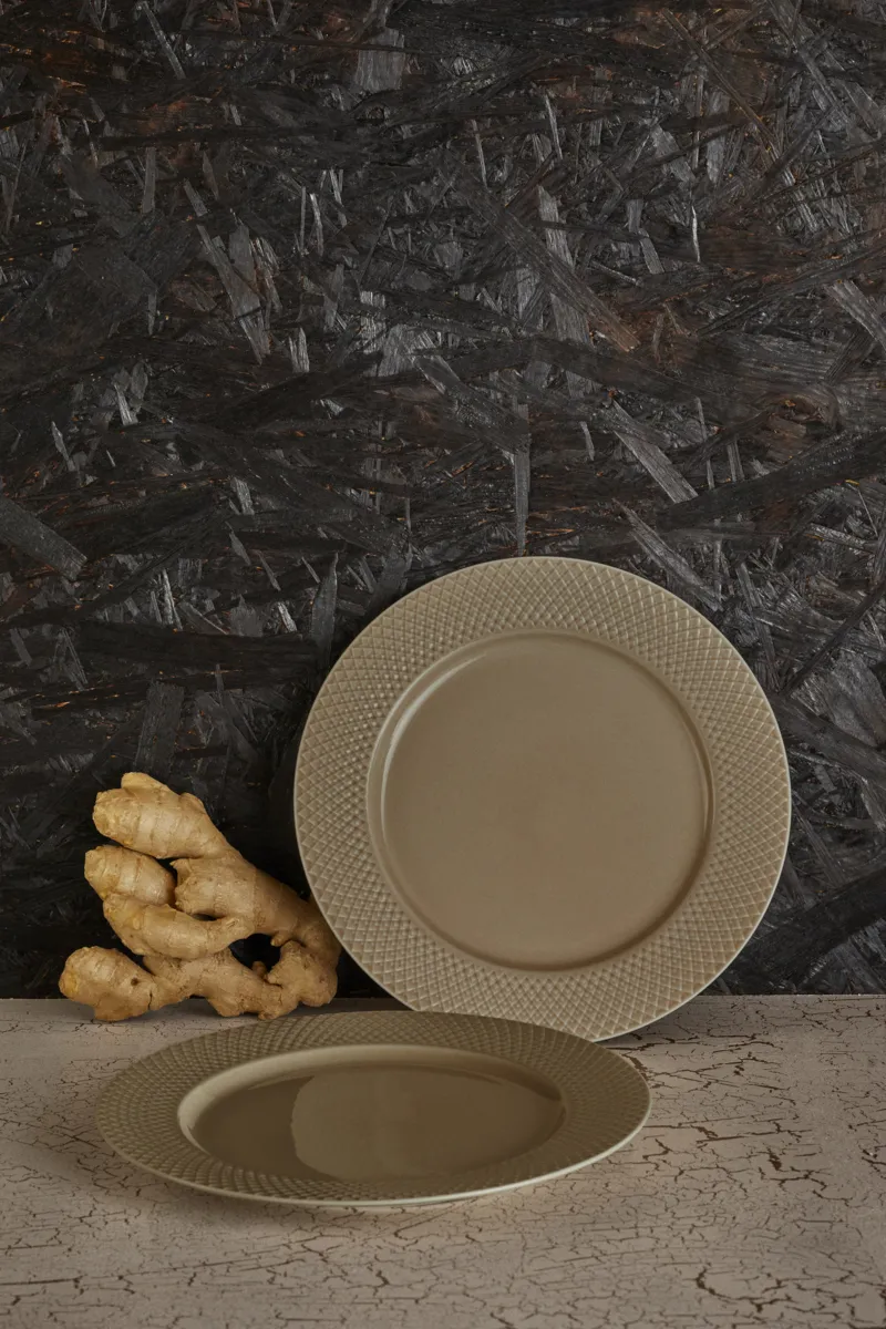 Lyngby Porcelæn Rhombe Earth Frokosttallerken - 2 stk