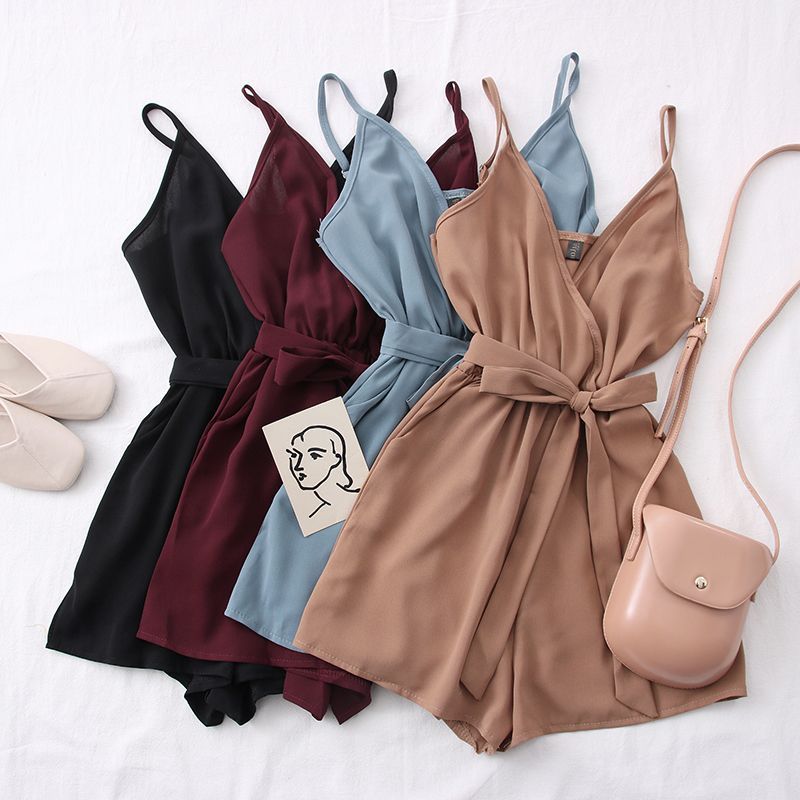 Babique - Mouwloos wijd playsuit met sjerp