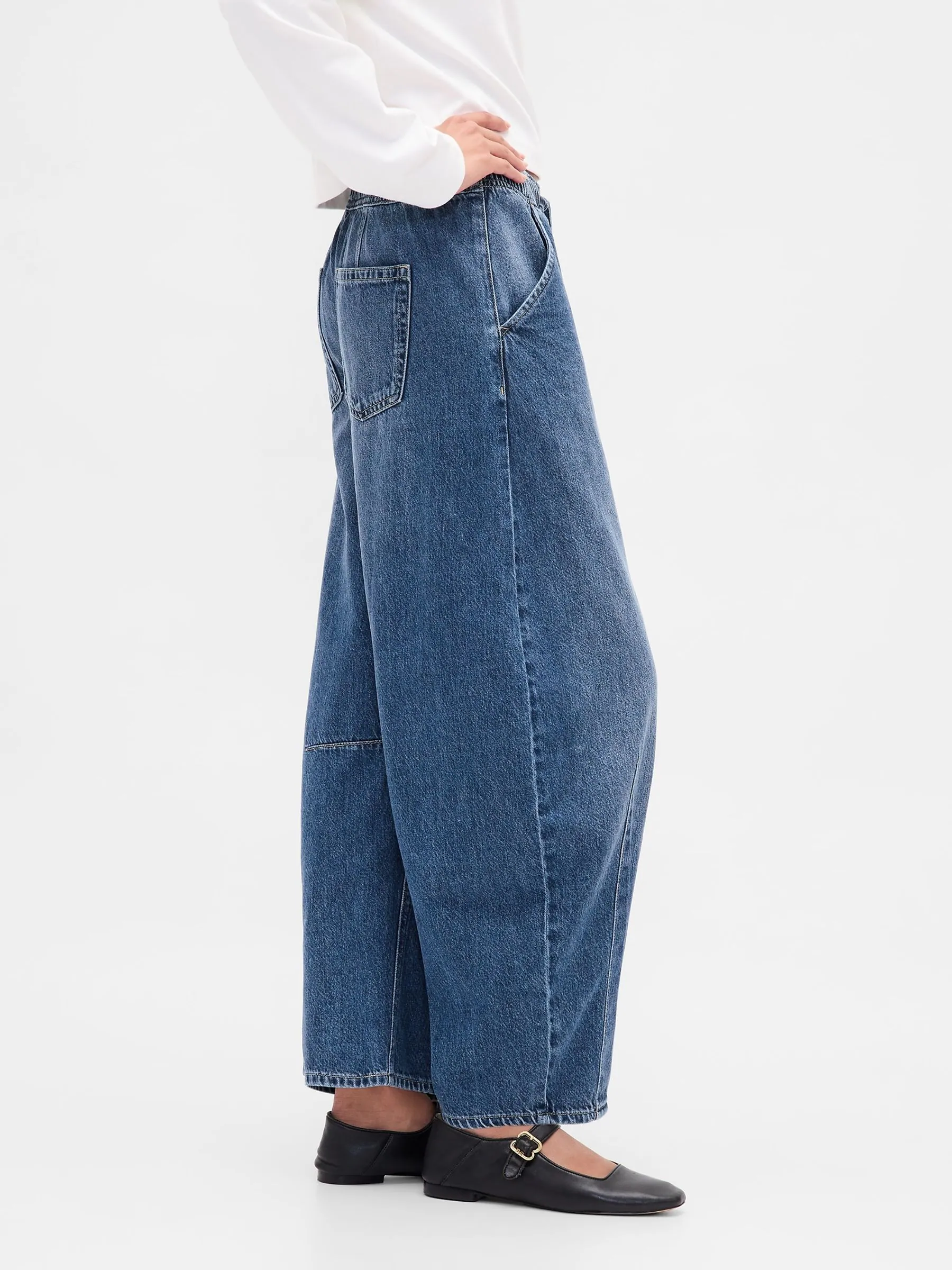 Blauw - Gap UltraSoft jeans met halfhoge taille en hoefijzervormige pijpen