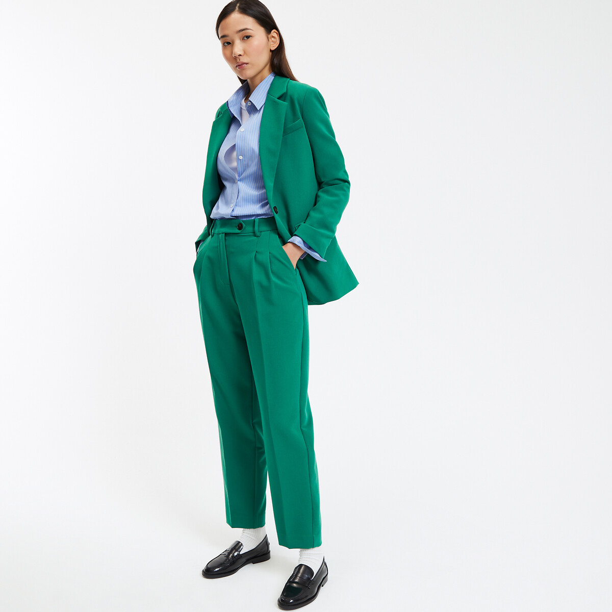 COLEÇÕES LA REDOUTE<br>Calças 7/8 com pregas
