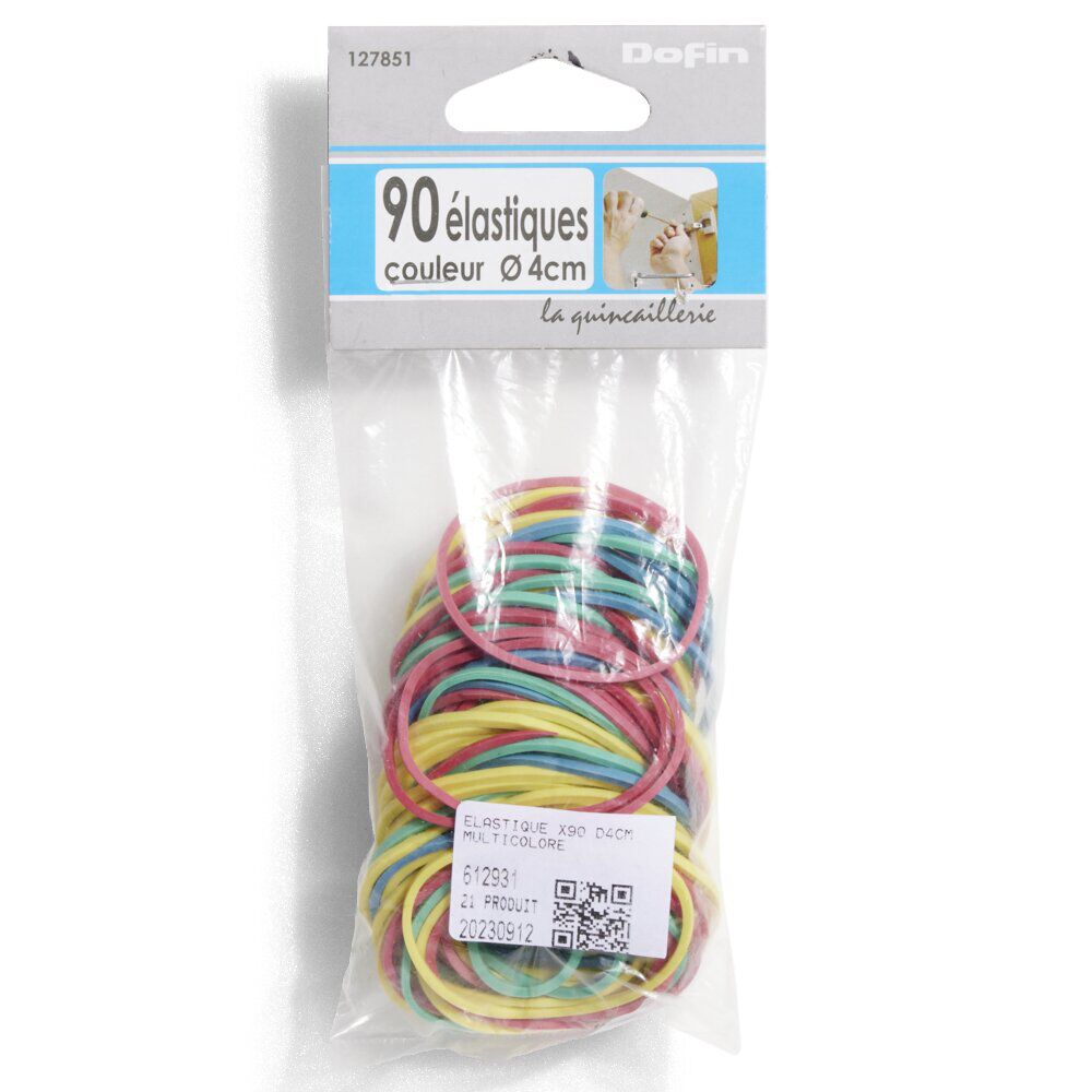 20 élastiques en caoutchouc coloré  Ø6 cm