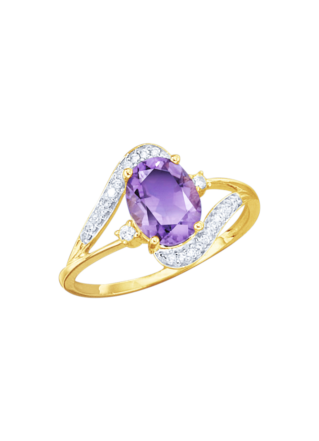 Damenring mit echt Amethyst