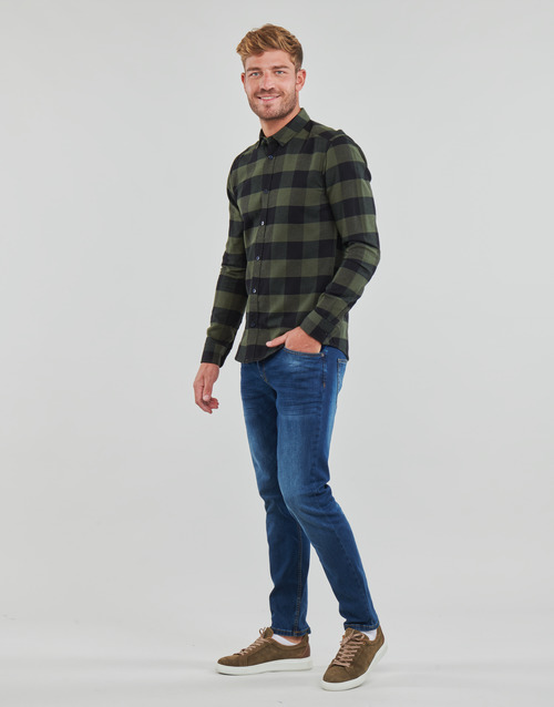 Only & Sons- ONSGUDMUND LIFE LS CHECKED SHIRT Kaki / Negro