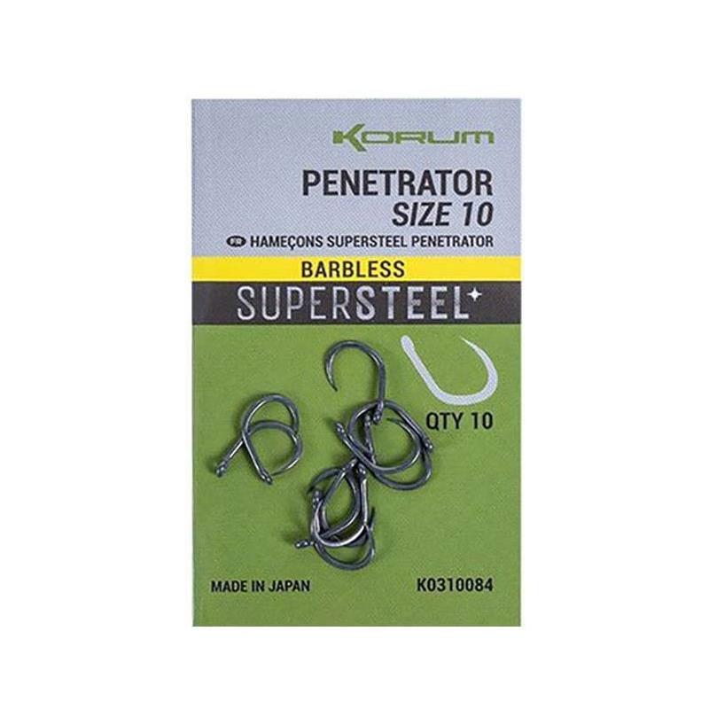 Hamecon Carpe Korum Penetrator Hook Barbless - Par 10