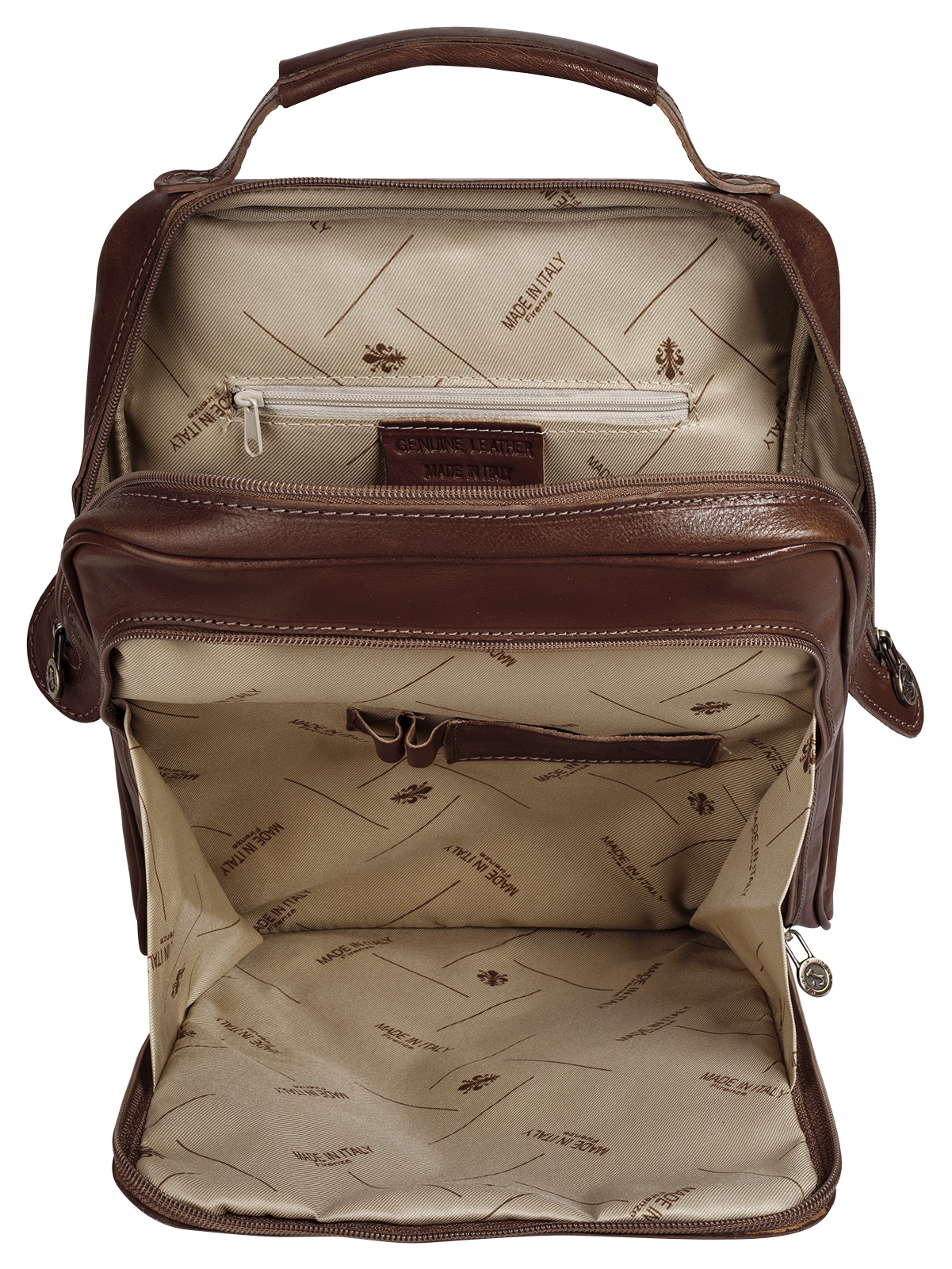 Piké Cityrucksack echt Leder, Made in Italy