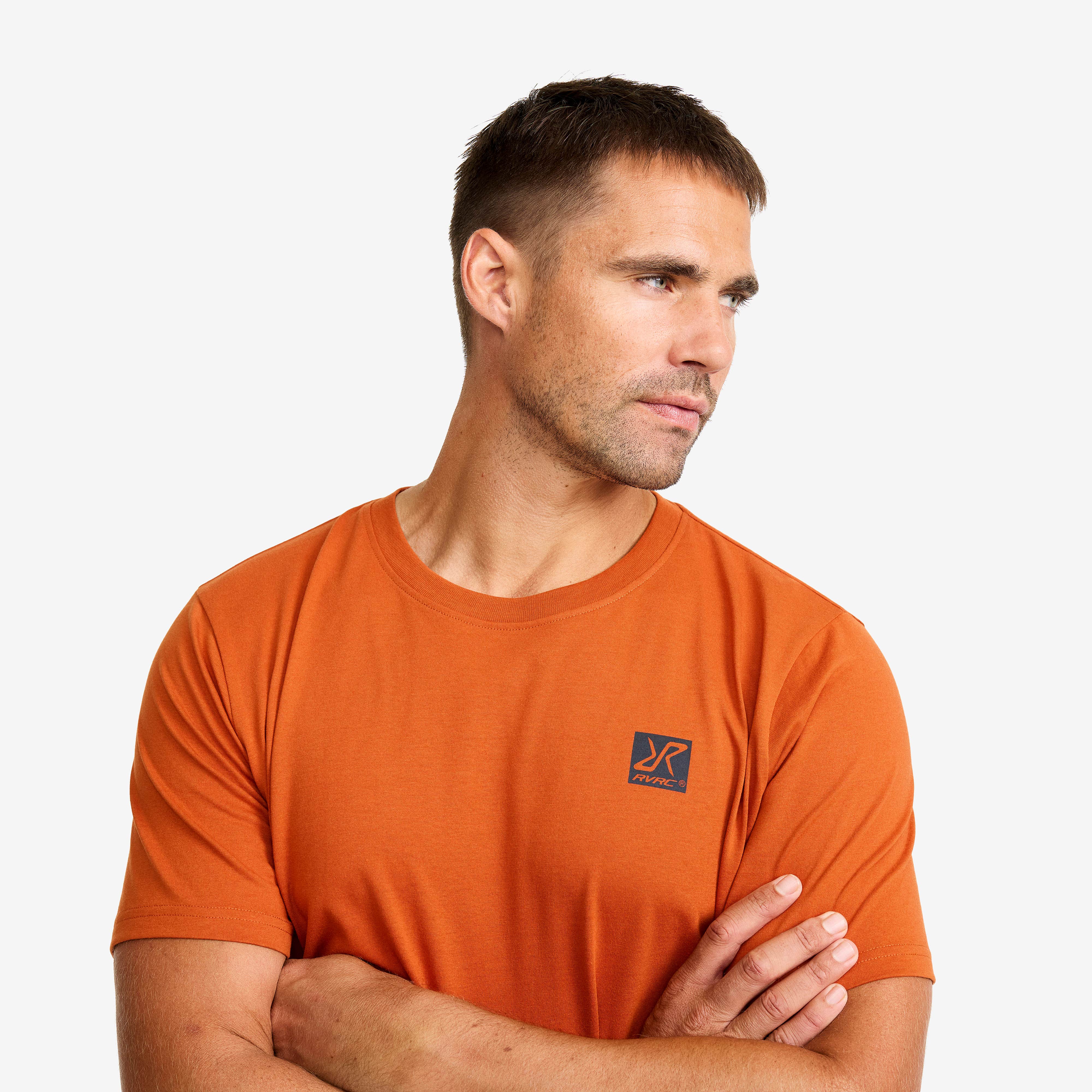 Easy Graphic Nature Lines T-shirt Herre Terracotta Brown
