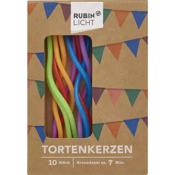 Tortenkerzen Sort. pastell + gewellt