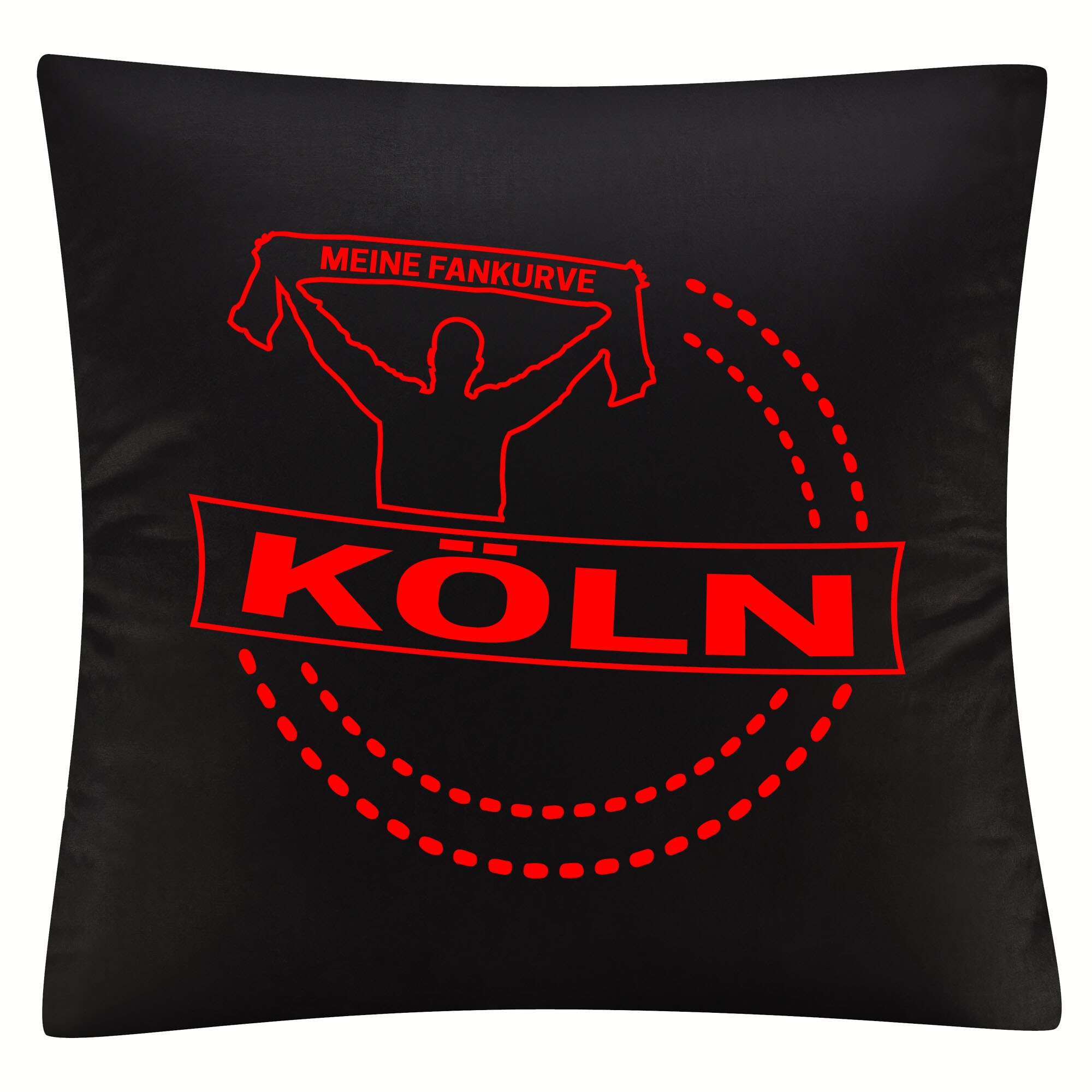multifanshop® Kissenbezug - Köln - Meine Fankurve - Druck rot