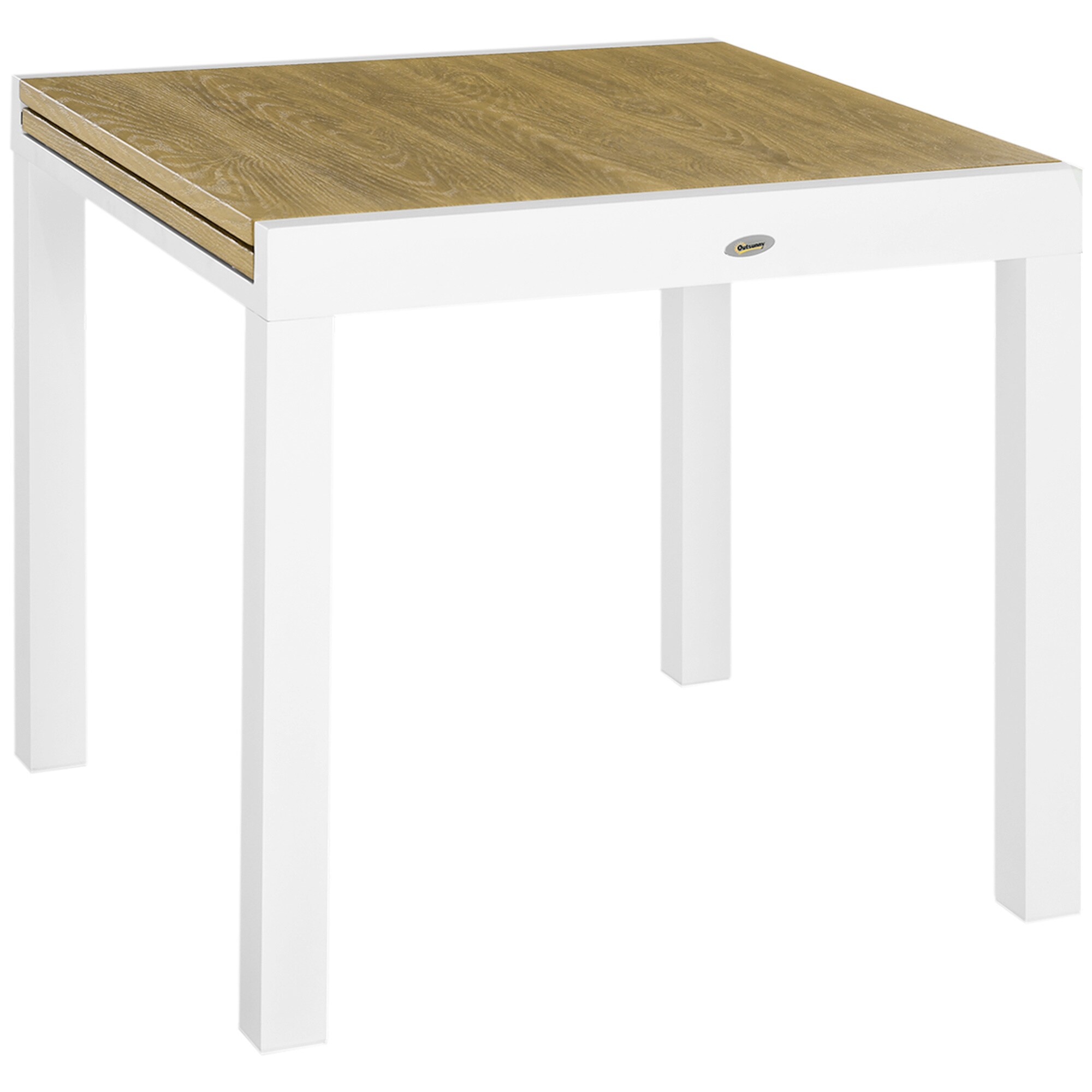 Outsunny Gartentisch mit ausziehbarer Tischplatte natur 160L x 80B x 75H cm