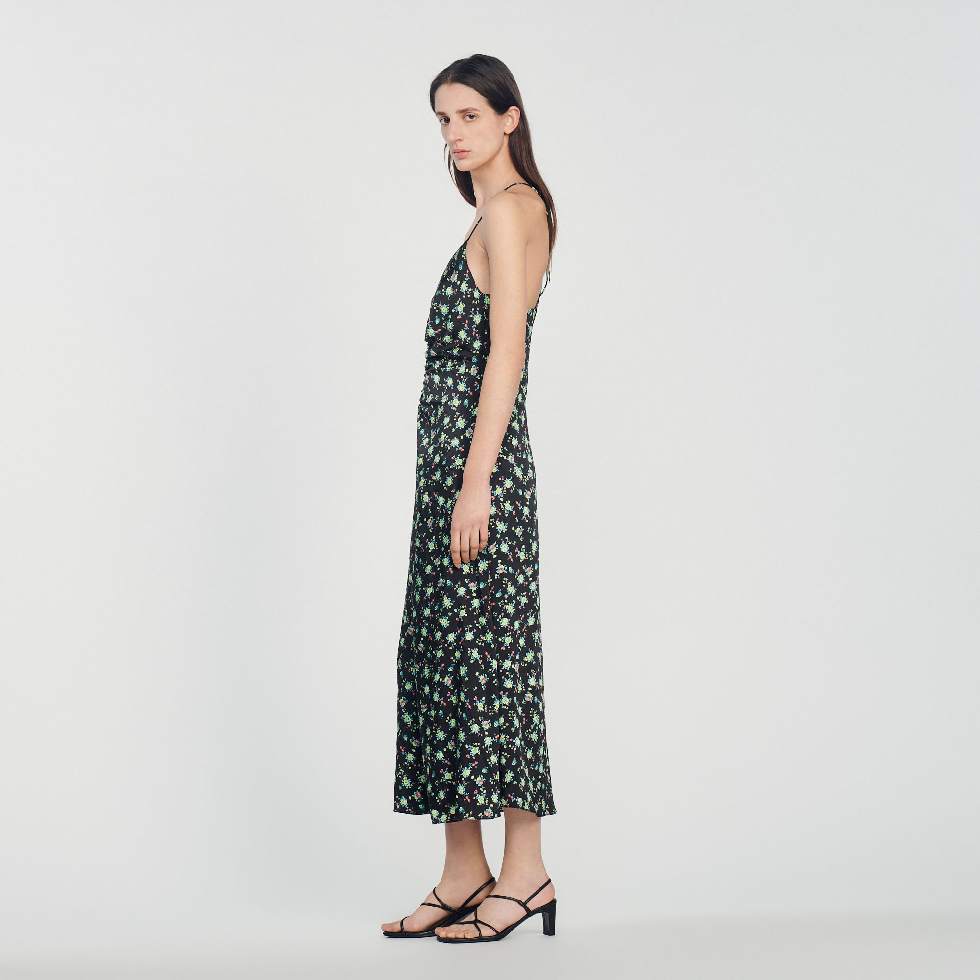Robe longue á imprime fleuri
