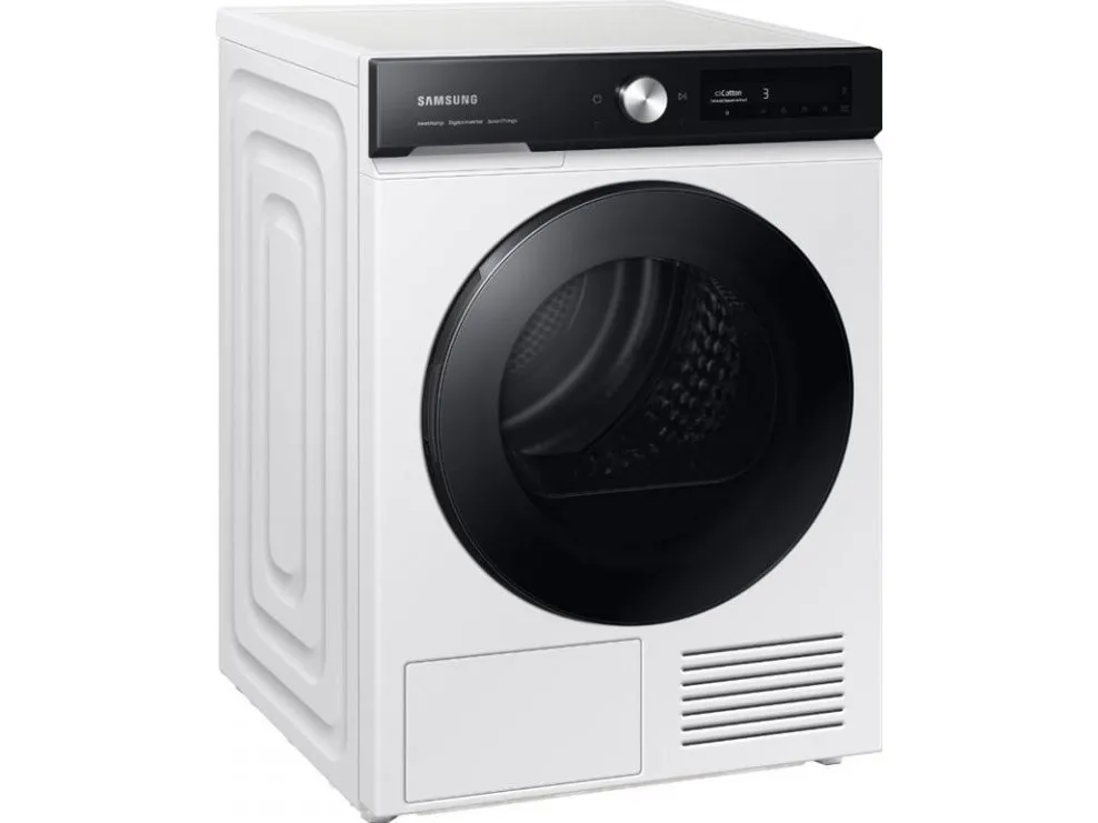 Samsung DV90BB7445GES7, Fritstående, Front-læsning, Kondensering, Hvid, Dreje, Berøring, Højre