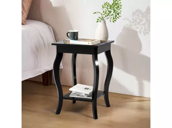 Table d'appoint, 2 niveaux, avec patins antidérapants, 40 x 40 x 60 cm, noir