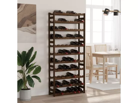 Casier à bouteilles pour 77 bouteilles marron bois pin solide