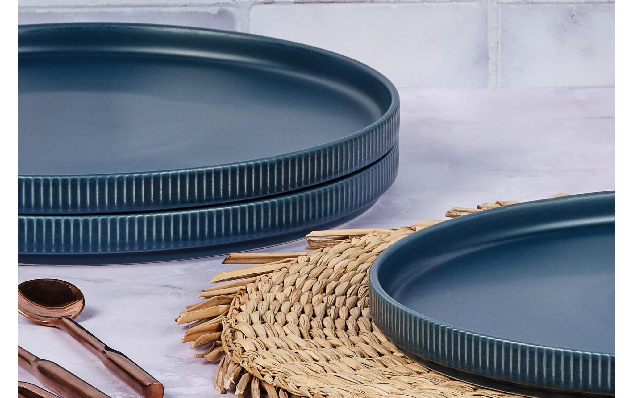 Speise-Service Scandi, 36-teilig, Marineblau<br>Komplettes Geschirr-Set
