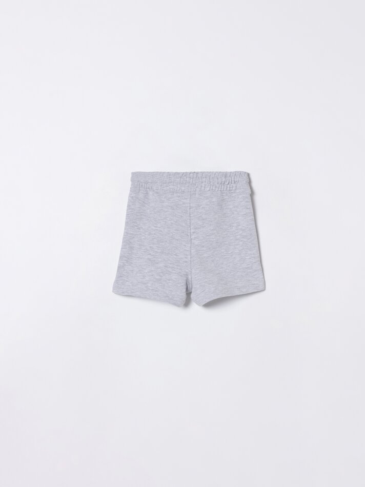 Conjunto de 2 bermudas, lisas e com listra lateral - Cinza Mesclado
