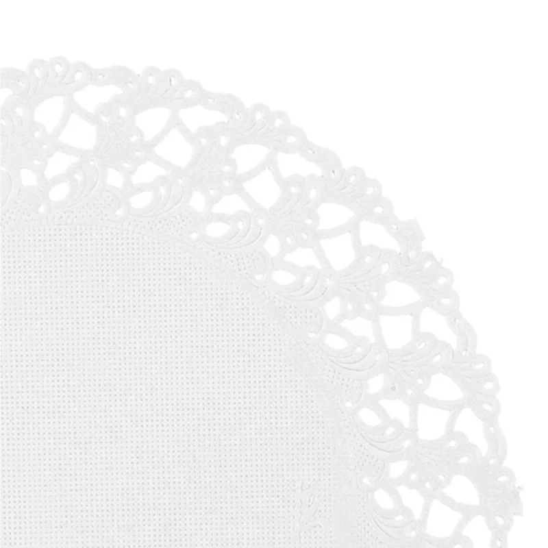 GDP - Napperon dentelle rond en papier - Blanc - 14cm - x250