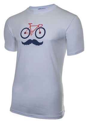 T-Shirt Manches Courtes Rubb'r Moustache Blanc