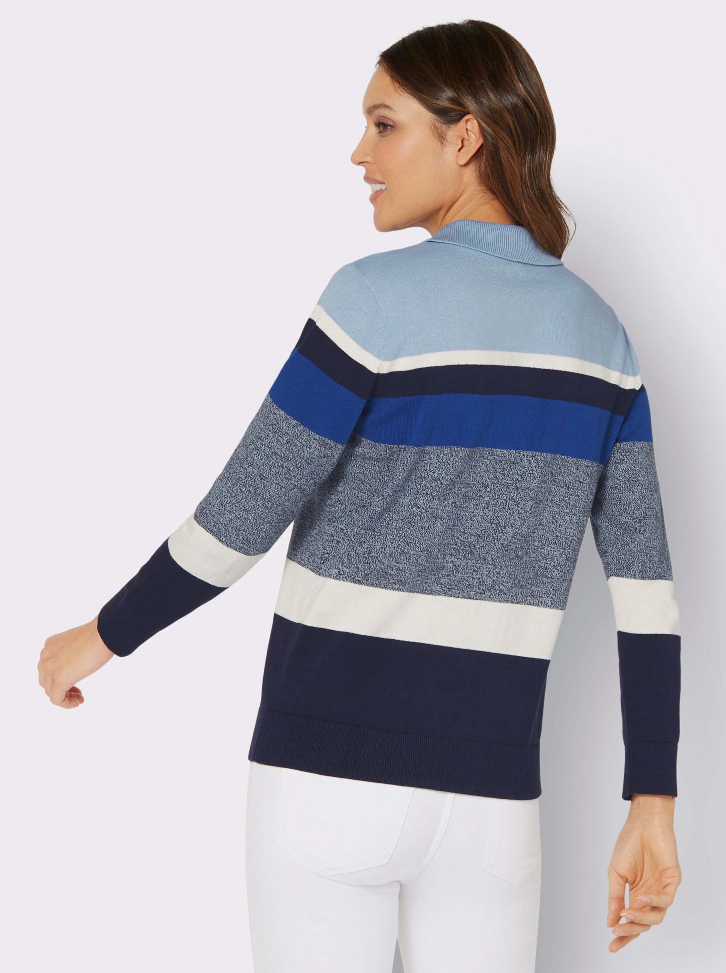 Polopullover mit Streifenmuster