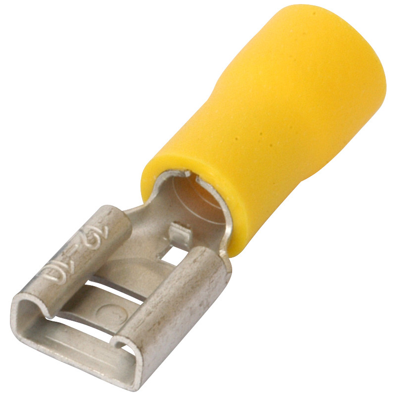 Platte stekkerhuls 6mm geel