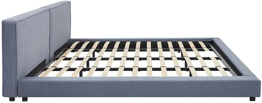 Home Deluxe Bett mit Ablage GALAXIS - Grau 270 x 200 cm - inkl. Matratze & Lattenrost | bodentiefes Designbett, Familienbett, Polsterbett, Futonbett