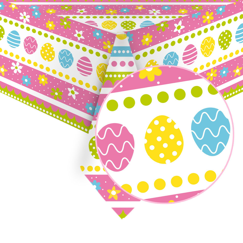 (270x135cm) Wasserabweisende Tischdecke Party Dekoration Oster Tisch Tuch - Bunt