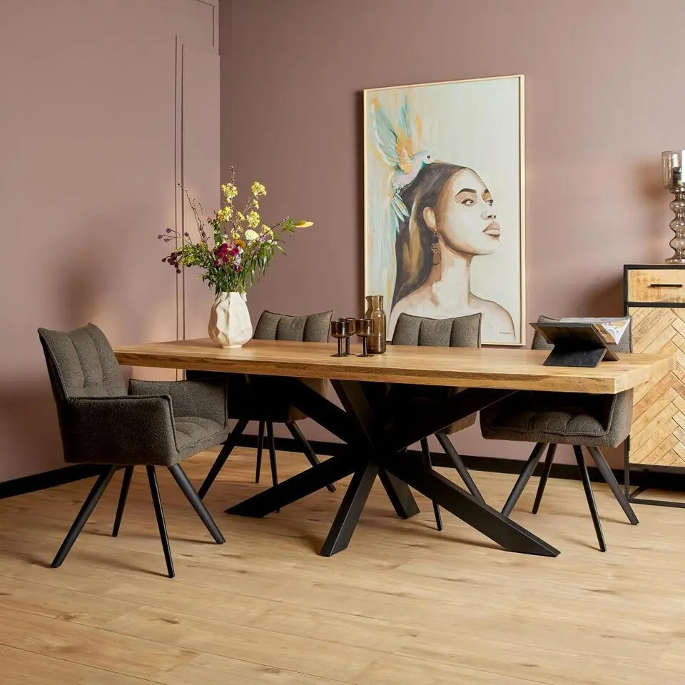 StarFurn - Rechthoekige eettafel Denver - 240 cm - naturel