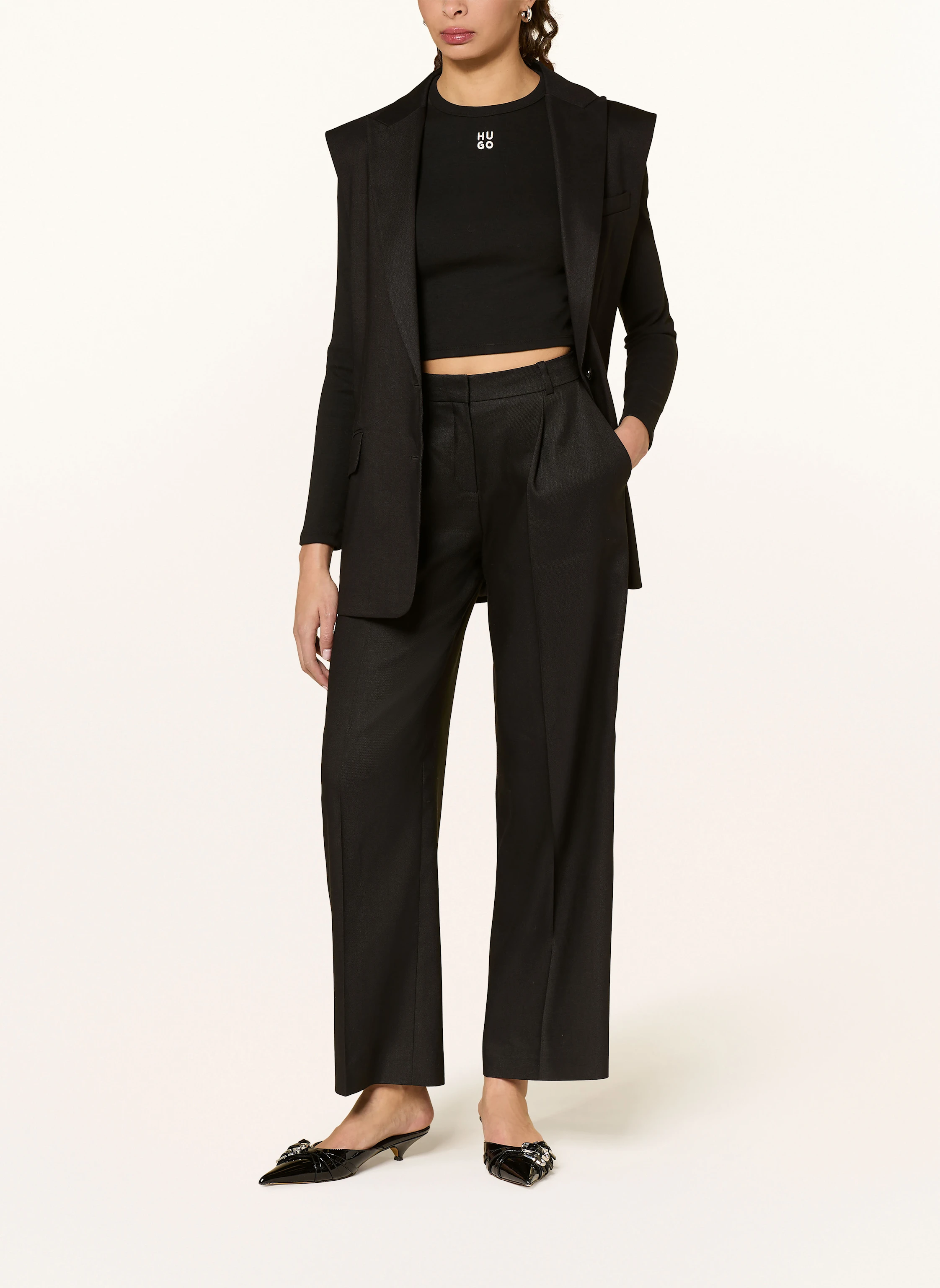 HUGO Marlenehose HALATI mit Leinen