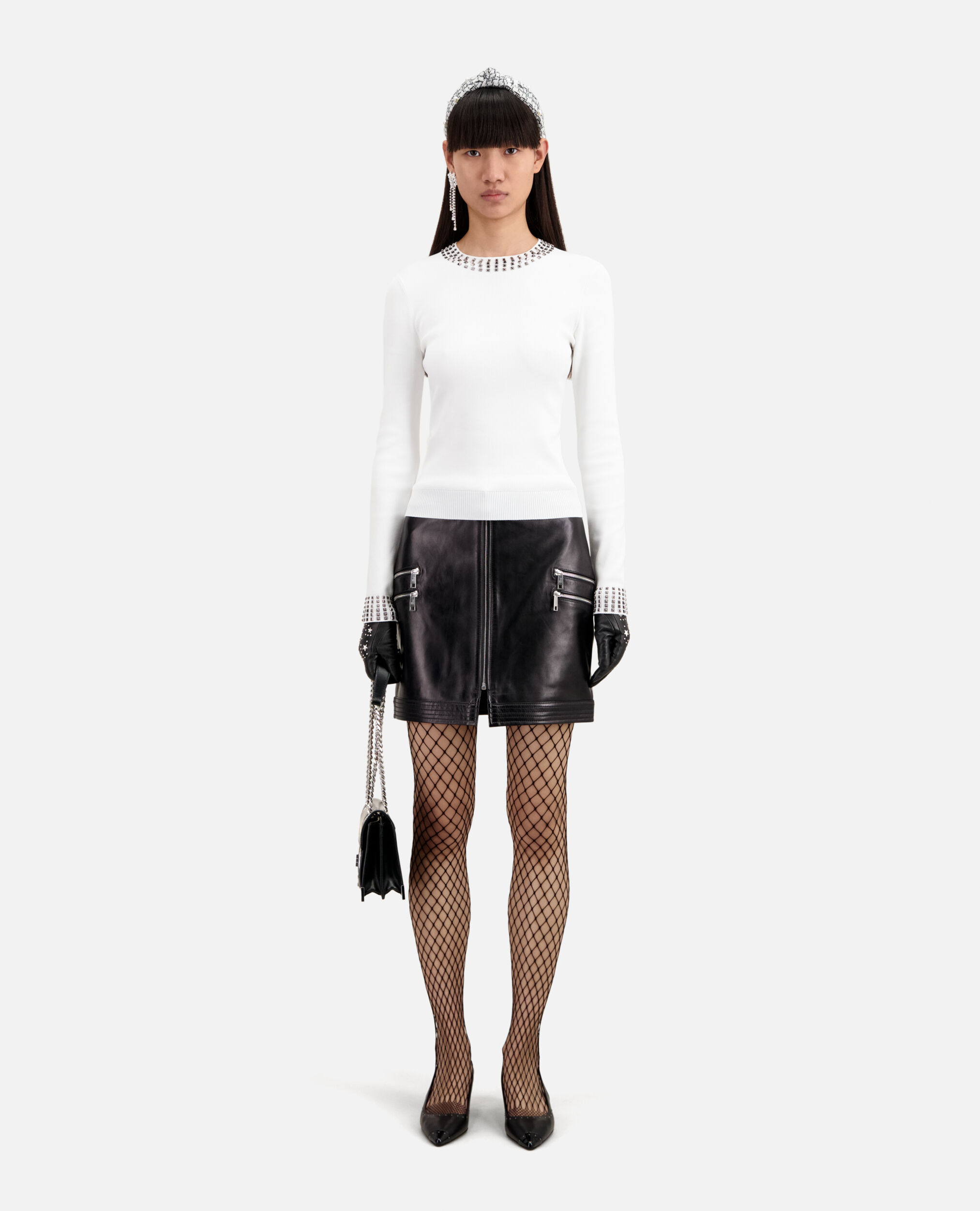 Ecru sweater with spikes