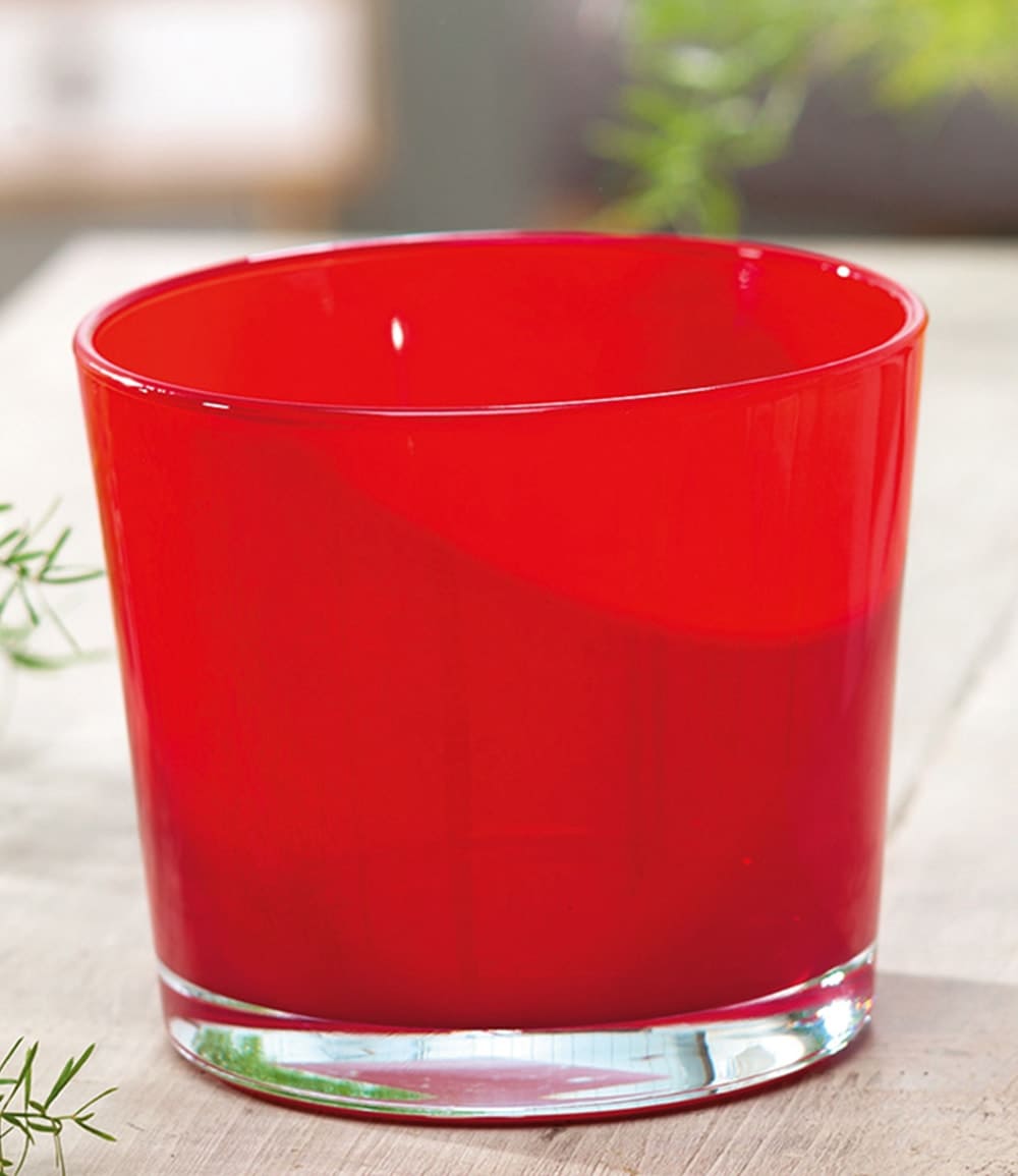 Glas-Übertopf ø 14,5 cm 'rot'