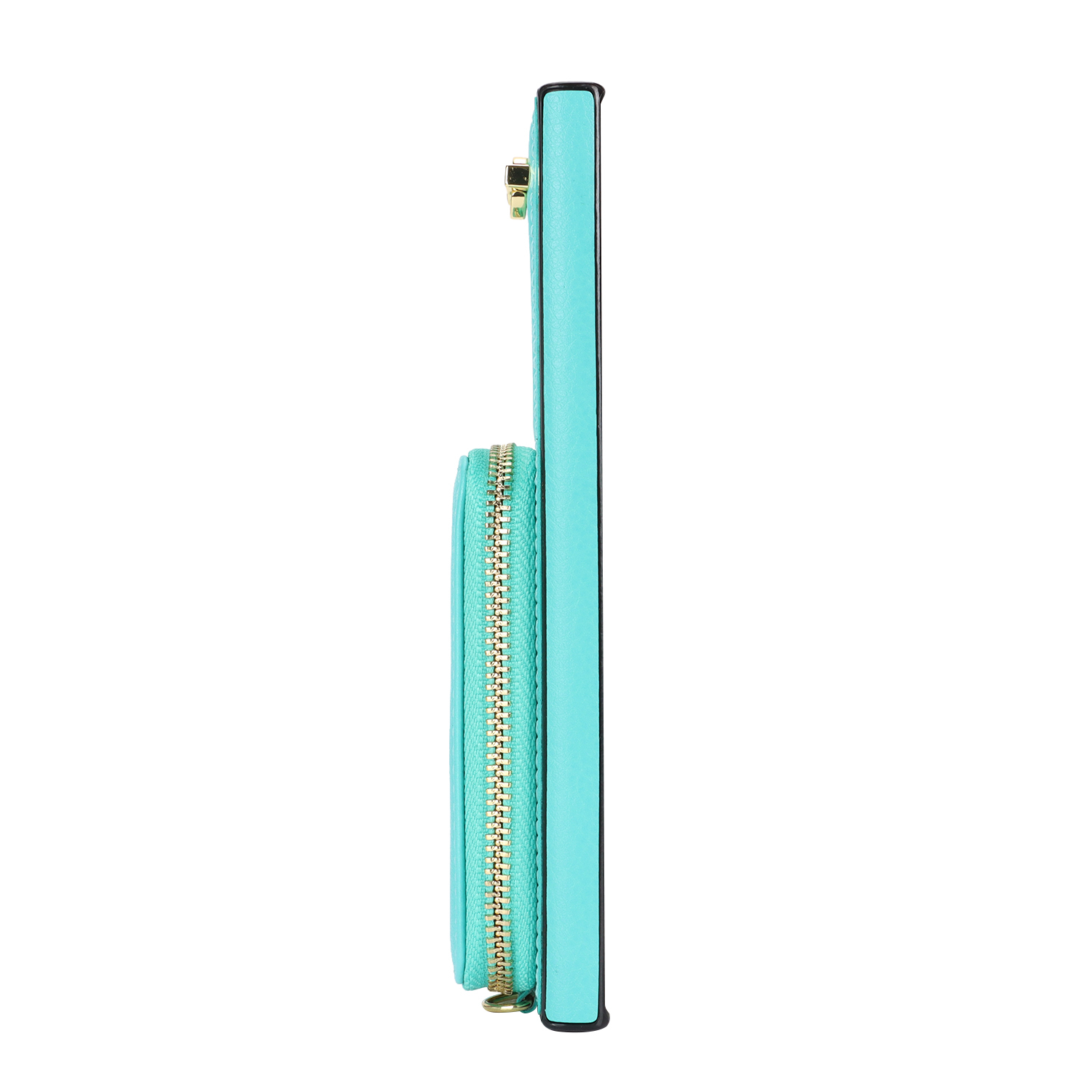 Samsung Galaxy S24 Ultra Necklace Leder Schutz Hülle mit Kartenfächer   Handykette (140cm) - Türkis