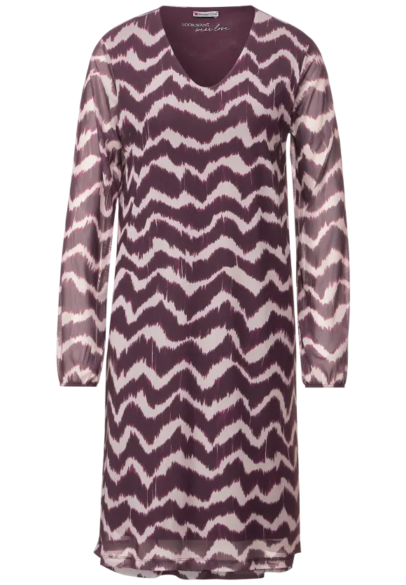 Tunika Meshkleid mit Print - tamed berry
