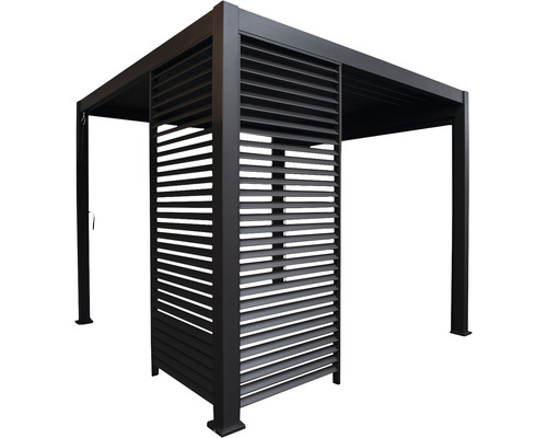 Mirador lamellen zijpaneel voor 360 cm, zijkant 110 cm, zwart