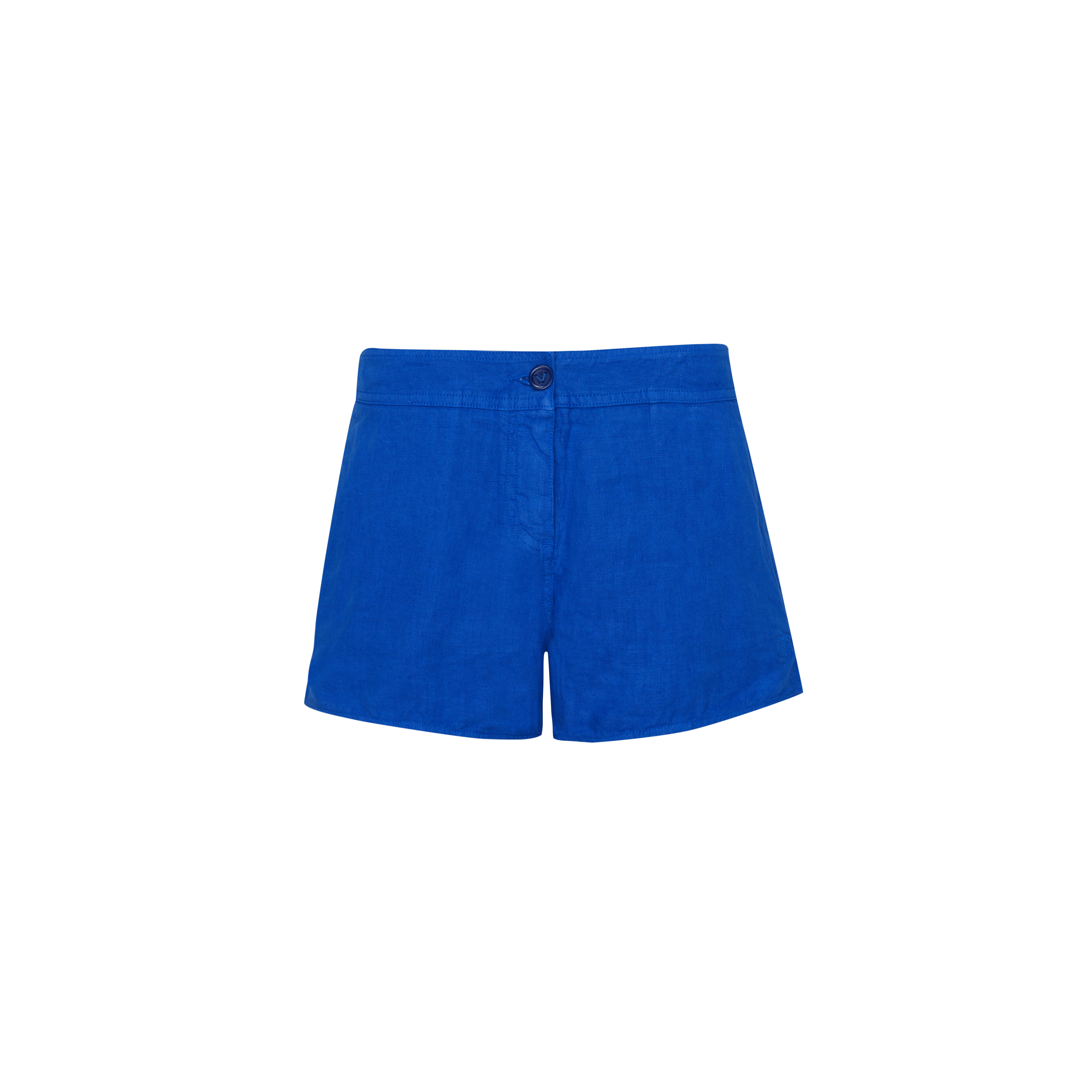 Bermuda en lin uni femme