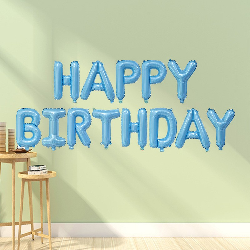 (40cm) Happy Birthday Ballon Girlande Party Dekoration Accessoires Luftballons - Blau