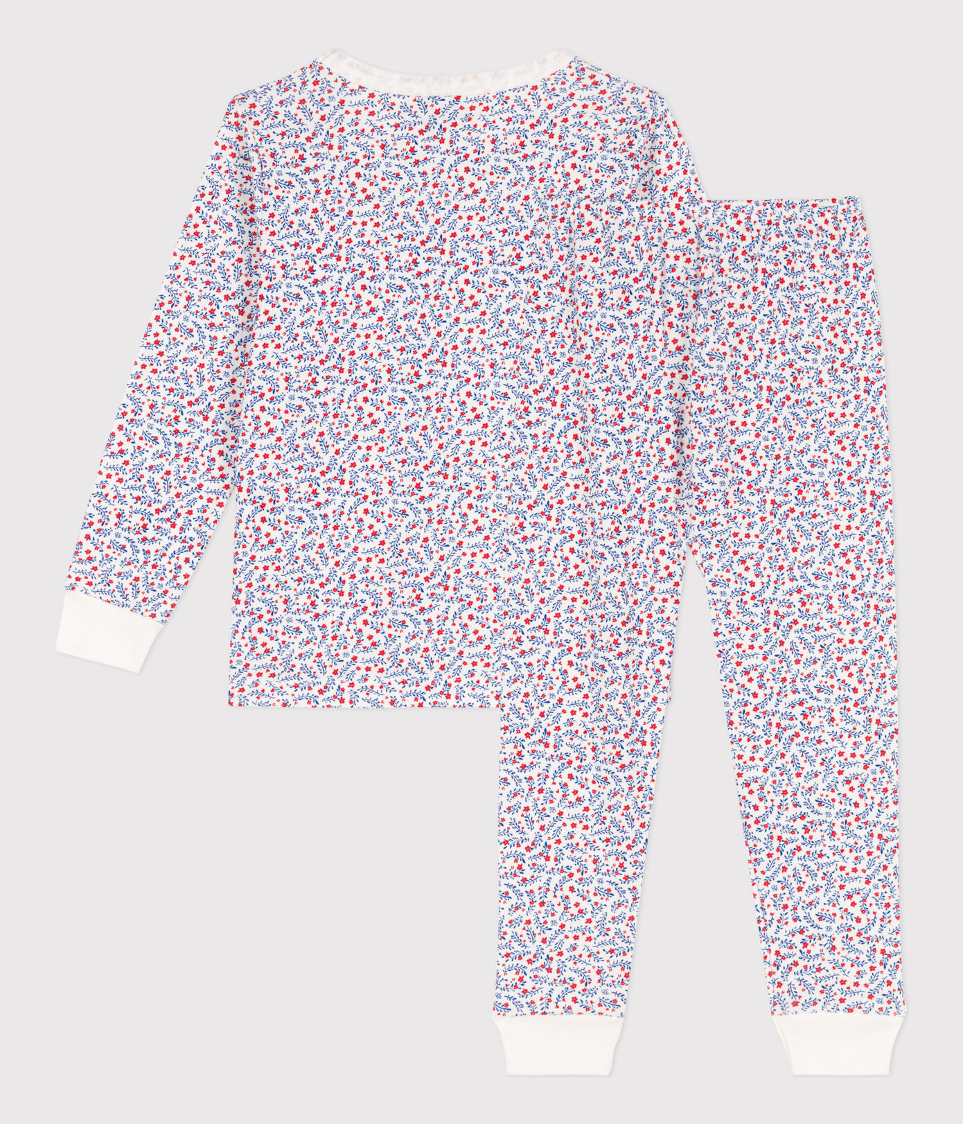 Pyjama fleurs en coton petite fille