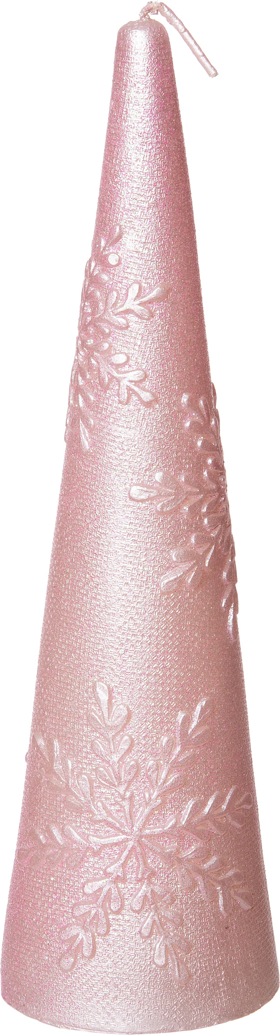 Intratuin kaars met sneeuwvlok roze 5,3 x 5,3 x 15 cm