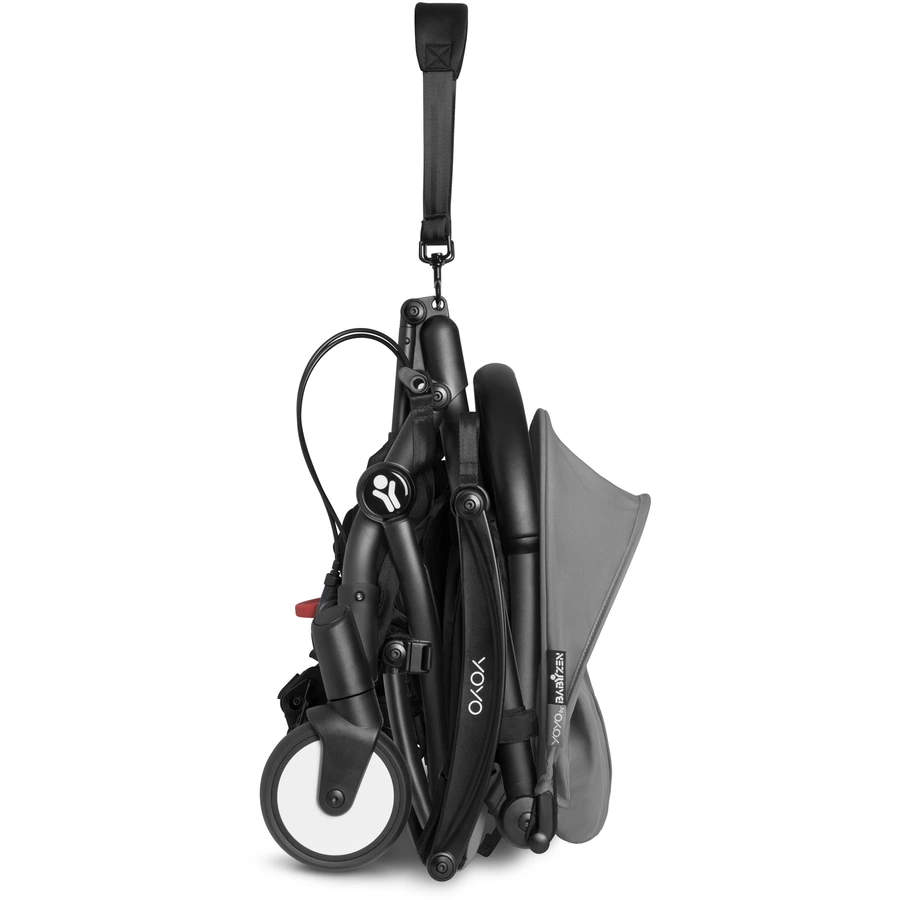 BABYZEN Kinderwagen YOYO 6+ connect Black mit Textilset Grey