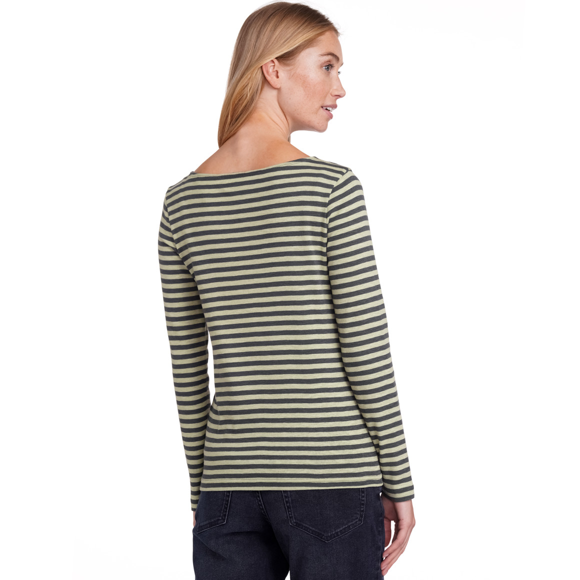 Jonas Nielsen Damen Langarmshirt im Streifen-Look hellgrün / tannengrün